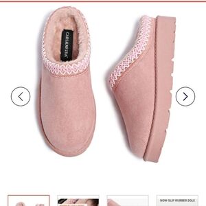 CarlKarida Women's Mule Clogs Size 7  Pink Cozy Slip On Loafers